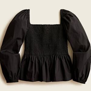 J. Crew PUFF-SLEEVE SMOCKED COTTON POPLIN TOP 3X NWOT